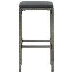 Tabourets de bar avec coussins lot de 6 gris résine tressée – Image 4