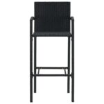 Tabourets de bar lot de 4 noir résine tressée – Image 2