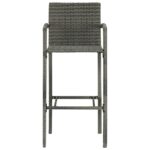 Tabourets de bar lot de 4 gris résine tressée – Image 2