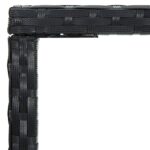 Table de bar de jardin Noir 70x70x110cm Résine tressée et verre – Image 3