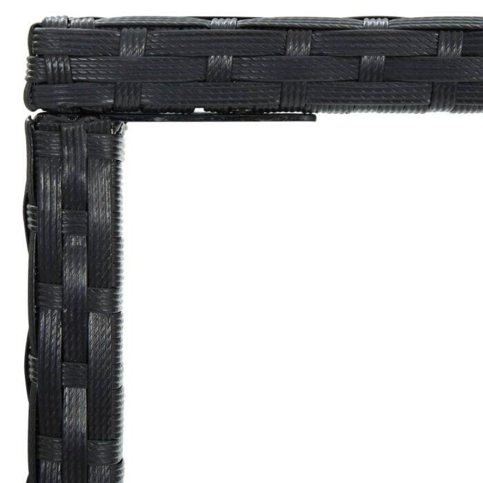 Table de bar de jardin Noir 70x70x110cm Résine tressée et verre – Image 3