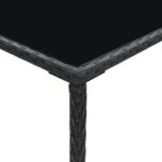 Table de bar de jardin Noir 70x70x110cm Résine tressée et verre – Image 4