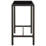 Table de bar de jardin Marron 130x60x110cm Résine tressée verre – Image 2
