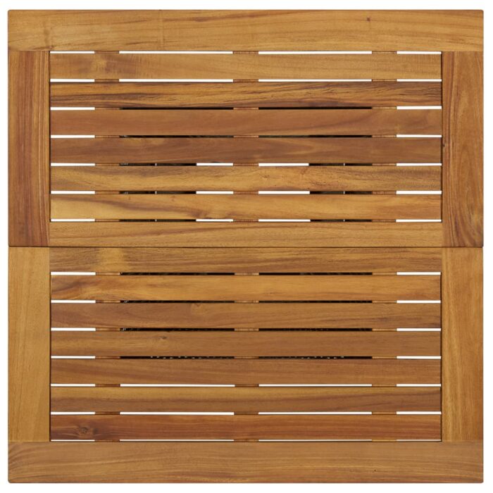 Table de bar Noir 80x80x110 cm Résine tressée et bois d'acacia – Image 3