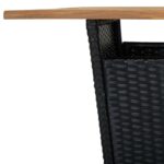 Table de bar Noir 80x80x110 cm Résine tressée et bois d'acacia – Image 4