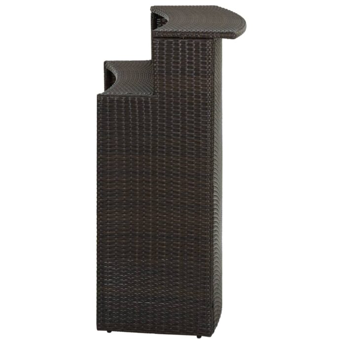 Table de bar de jardin Marron 120x55x110 cm Résine tressée – Image 3