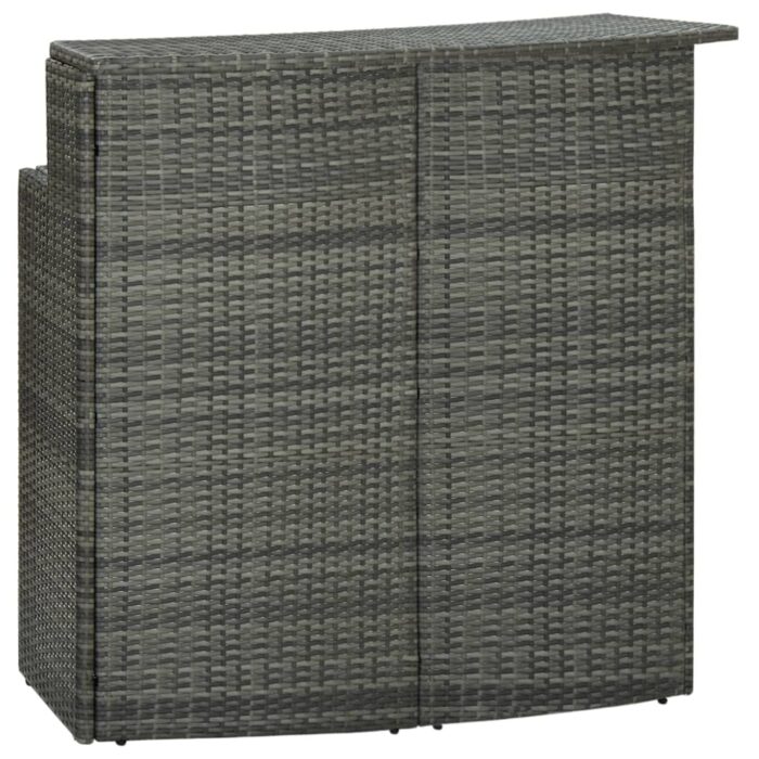 Table de bar de jardin Gris 120x55x110 cm Résine tressée – Image 1