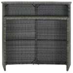 Table de bar de jardin Gris 120x55x110 cm Résine tressée – Image 2