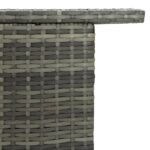 Table de bar de jardin Gris 120x55x110 cm Résine tressée – Image 5