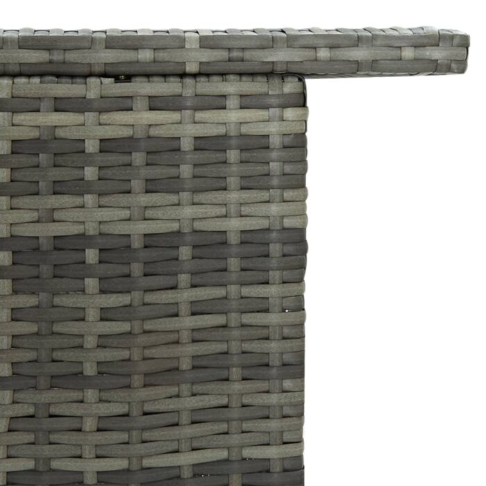 Table de bar de jardin Gris 120x55x110 cm Résine tressée – Image 5
