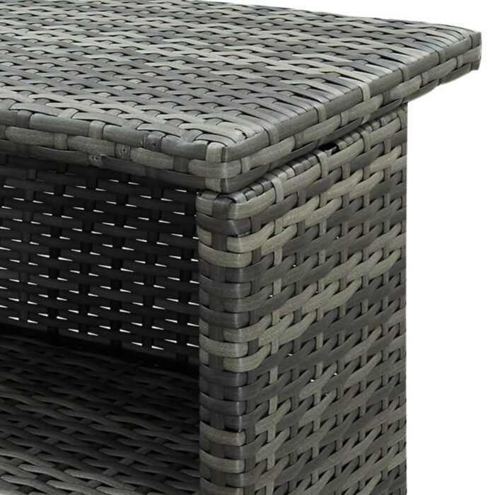 Table de bar de jardin Gris 120x55x110 cm Résine tressée – Image 6