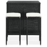Ensemble de bar 3 pcs Résine tressée Noir – Image 2