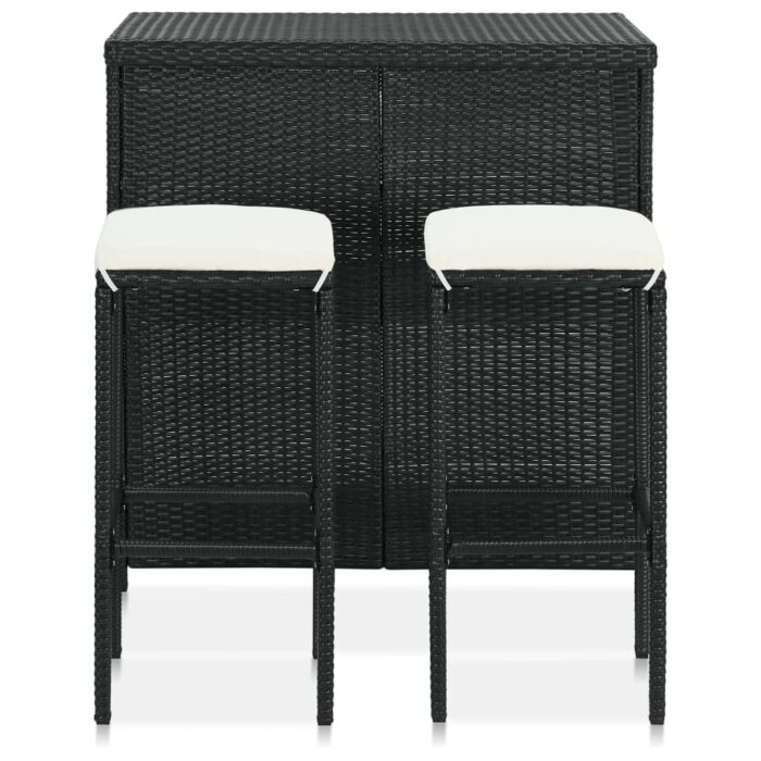 Ensemble de bar 3 pcs Résine tressée Noir – Image 2