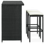 Ensemble de bar 3 pcs Résine tressée Noir – Image 3
