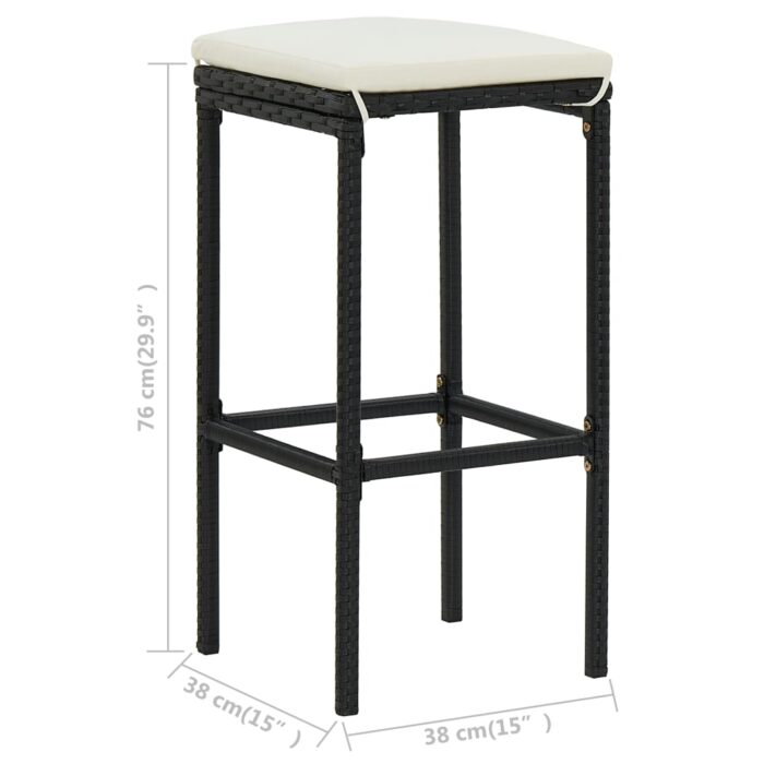 Ensemble de bar 3 pcs Résine tressée Noir – Image 8