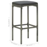 Ensemble de bar 3 pcs Résine tressée Gris – Image 8