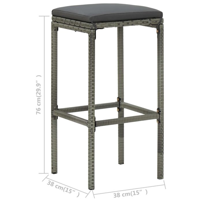 Ensemble de bar 3 pcs Résine tressée Gris – Image 8