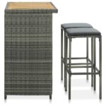 Ensemble de bar 3 pcs Résine tressée Gris – Image 3
