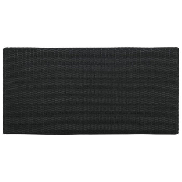 Table de bar avec rangement Noir 120x60x110 cm Résine tressée – Image 5