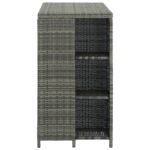 Table de bar avec rangement Gris 120x60x110 cm Résine tressée – Image 3