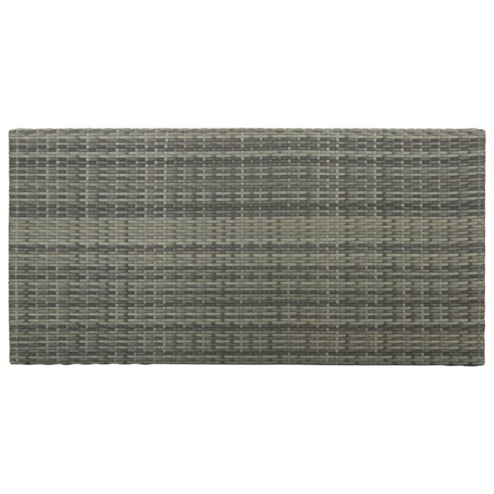 Table de bar avec rangement Gris 120x60x110 cm Résine tressée – Image 5
