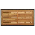 Table de bar avec rangement Noir 120x60x110 cm Résine tressée – Image 5