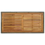 Table de bar avec rangement Gris 120x60x110 cm Résine tressée – Image 5