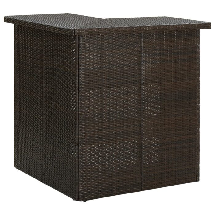 Table d'angle de bar Marron 100x50x105 cm Résine tressée – Image 1