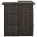 Table d'angle de bar Marron 100x50x105 cm Résine tressée – Image 2