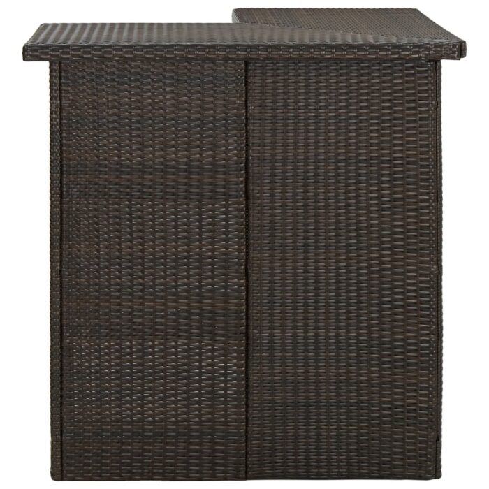 Table d'angle de bar Marron 100x50x105 cm Résine tressée – Image 2