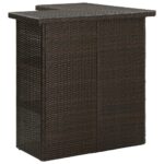 Table d'angle de bar Marron 100x50x105 cm Résine tressée – Image 3