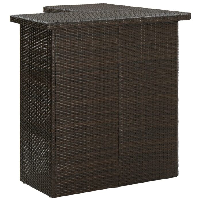 Table d'angle de bar Marron 100x50x105 cm Résine tressée – Image 3