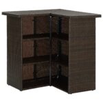 Table d'angle de bar Marron 100x50x105 cm Résine tressée – Image 4
