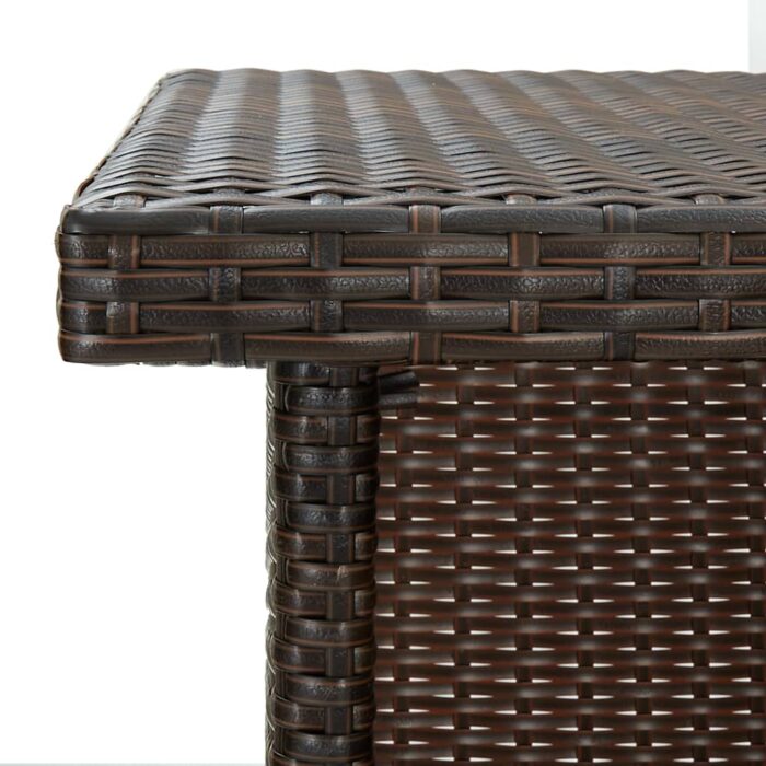 Table d'angle de bar Marron 100x50x105 cm Résine tressée – Image 5