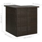 Table d'angle de bar Marron 100x50x105 cm Résine tressée – Image 6