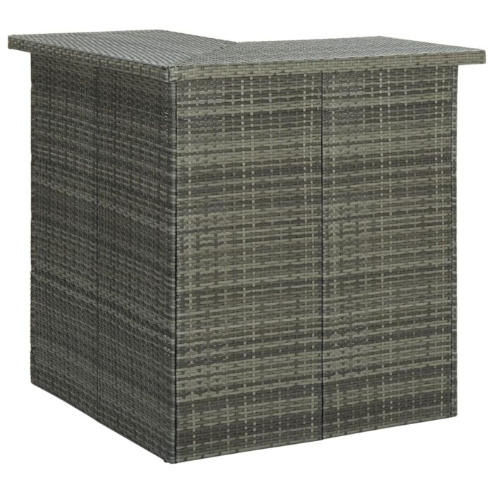 Table d'angle de bar Gris 100x50x105 cm Résine tressée – Image 1