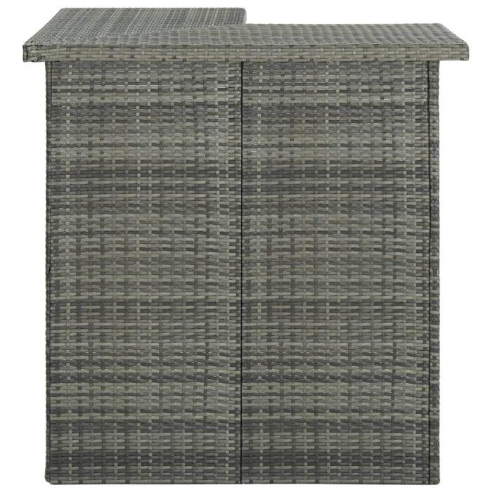 Table d'angle de bar Gris 100x50x105 cm Résine tressée – Image 2