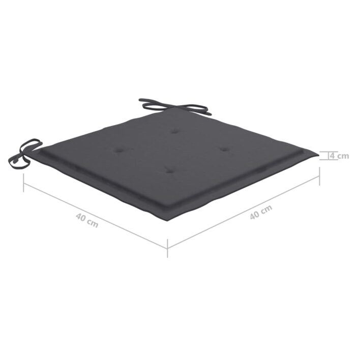 Coussins de chaise de jardin lot de 6 anthracite 40x40x4 cm – Image 5