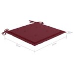 Coussins de chaise de jardin lot de 4 rouge bordeaux 40x40x4 cm – Image 5