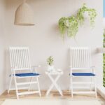 Coussins de chaise de jardin lot de 2 bleu royal 40x40x4 cm