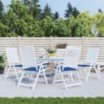 Coussins de chaise de jardin lot de 6 bleu royal 40x40x4 cm