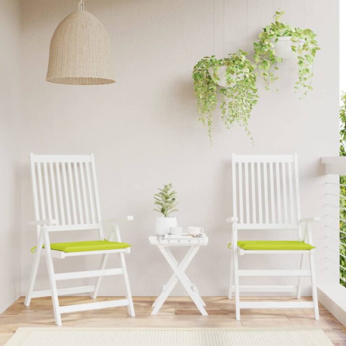 Coussins de chaise de jardin lot de 2 vert vif 40x40x3 cm – Image 1