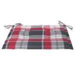 Coussins de chaise de jardin 2 pcs carreaux rouges 40x40x3 cm – Image 2