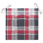 Coussins de chaise de jardin 2 pcs carreaux rouges 40x40x3 cm – Image 3