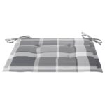 Coussins de chaise de jardin 2 pcs carreaux gris 40x40x3 cm – Image 2