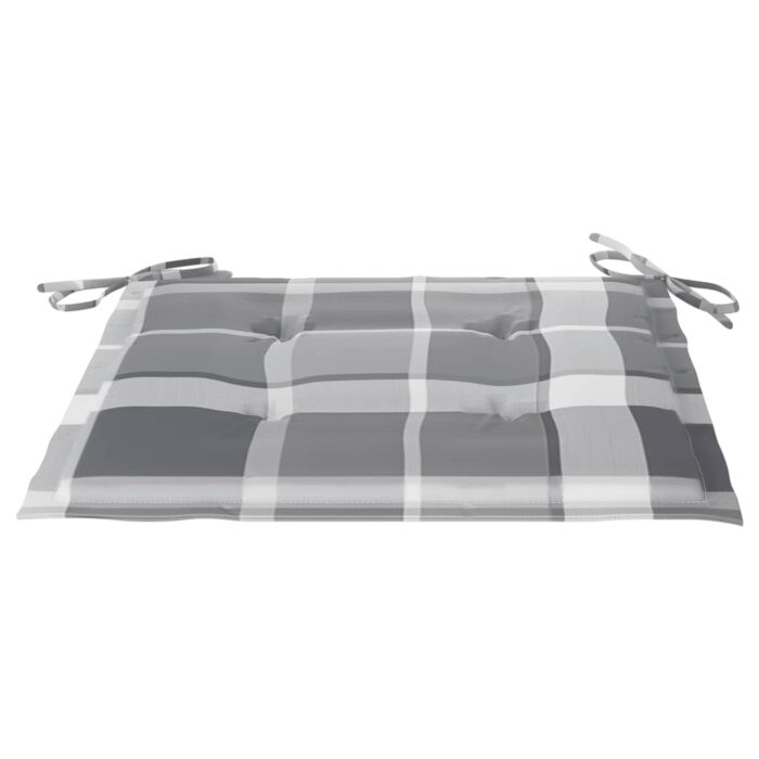 Coussins de chaise de jardin 2 pcs carreaux gris 40x40x3 cm – Image 2