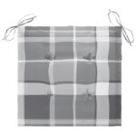 Coussins de chaise de jardin 2 pcs carreaux gris 40x40x3 cm – Image 3