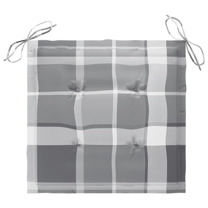 Coussins de chaise de jardin 2 pcs carreaux gris 40x40x3 cm – Image 3