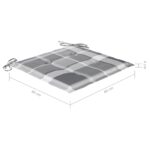 Coussins de chaise de jardin 2 pcs carreaux gris 40x40x3 cm – Image 5