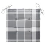 Coussins de chaise de jardin lot de 4 carreaux gris 40x40x3 cm – Image 3